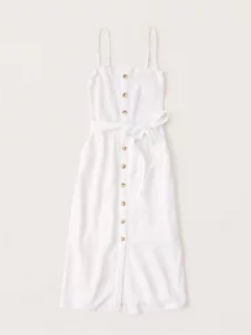 A&F White Smocked Button Up Midi Dress